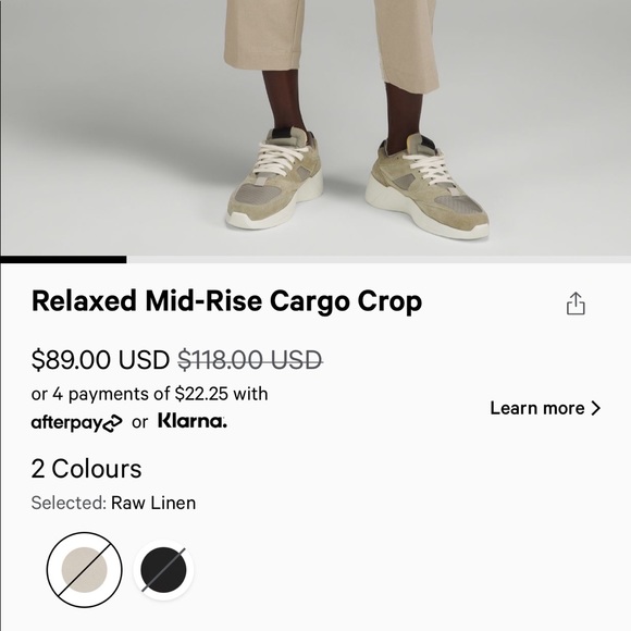 ❗️ISO❗️Lululemon Relaxed Mid-Rise Cargo Crop in Raw Linen - Size 4 - NWT / NWOT - Picture 2 of 6